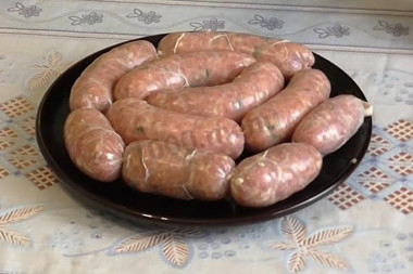 Pork salads in a frying pan