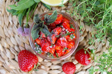 Salad dessert strawberry salsa