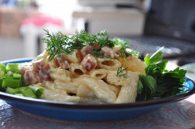 Pasta with smoked sausage