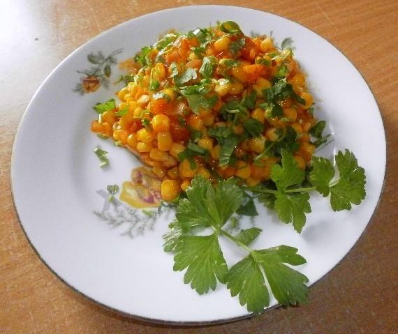 Corn in tomato