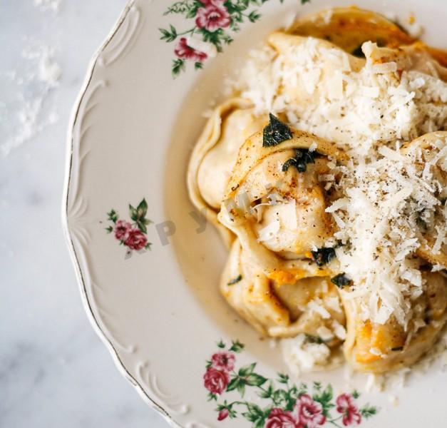 Pumpkin and parmesan ravioli