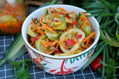 Spicy salad of green tomatoes in Korean