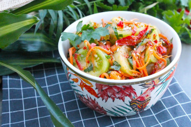 Spicy salad of green tomatoes in Korean