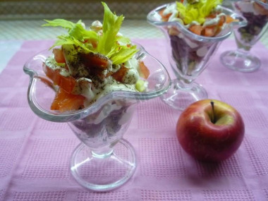 Salad cocktail with tongue