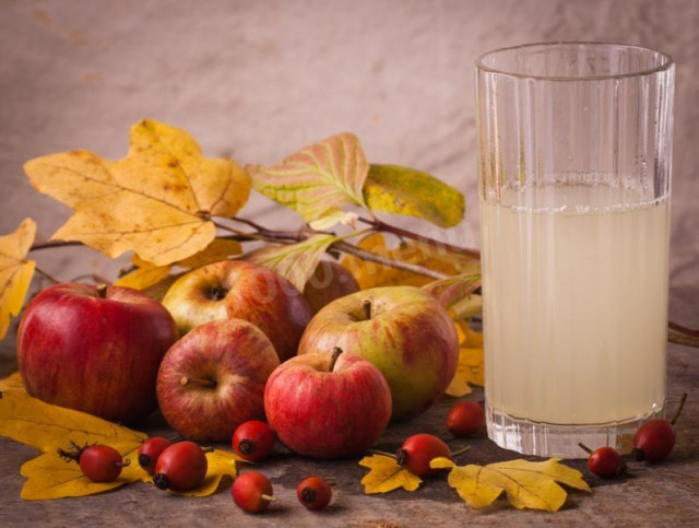 Tea made from fresh wild apples