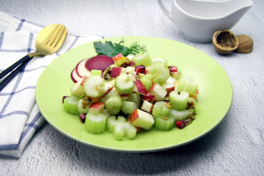 PP Salad with celery, apple, nuts and lemon juice