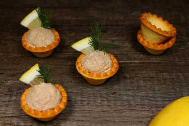 Tartlets with pollock caviar