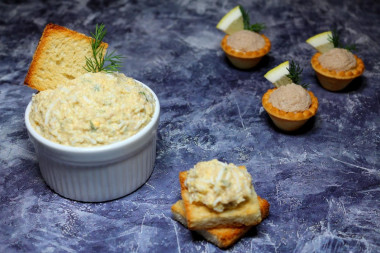 Pollock caviar with butter and eggs