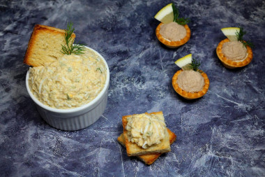 Pollock caviar with butter and eggs