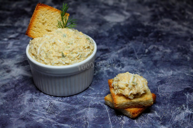 Pollock caviar with butter and eggs