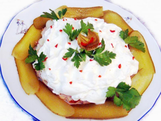 Pork appetizer with cream sauce