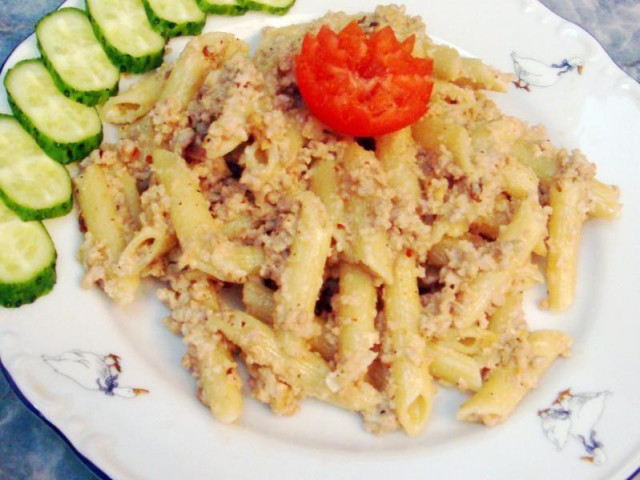 Navy pasta with minced meat