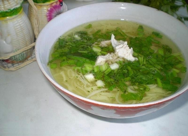 Soup Chicken noodles with dill