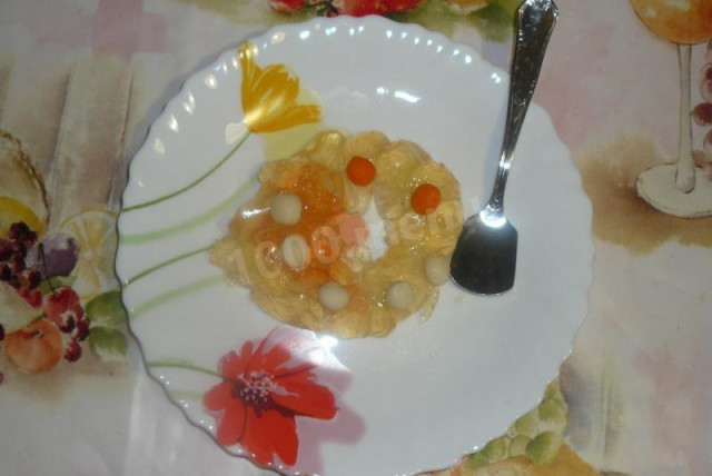 Jelly of oranges with gelatin