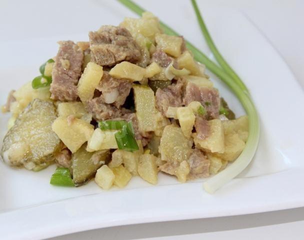 Meat salad for the festive table