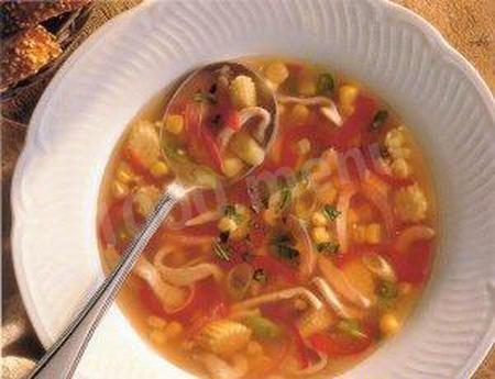 Chinese soup with corn and chicken