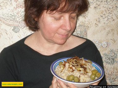 Barley and potato mulch porridge on water