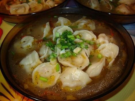 Dumplings with greens