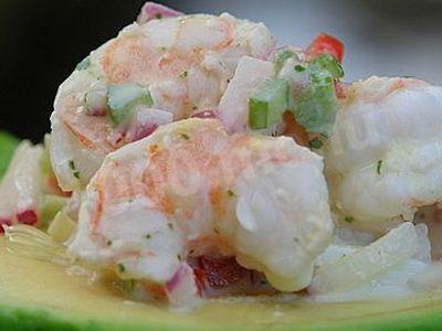 Avocado stuffed with shrimp