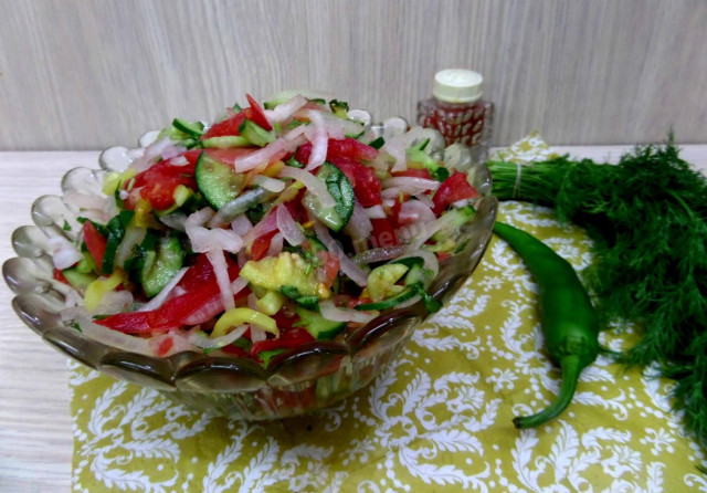 Summer tomato and cucumber salad