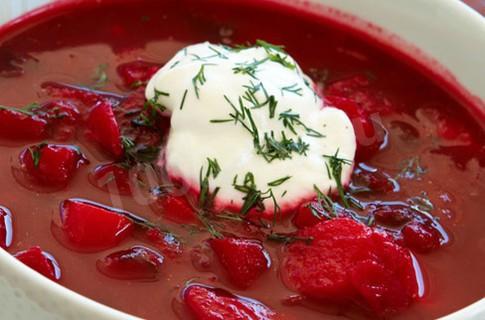 Real Ukrainian borscht with beans