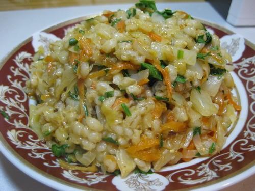 Pearl barley with sauerkraut