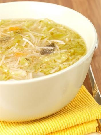 Miso soup with chicken leek bamboo shoots and ramen noodles