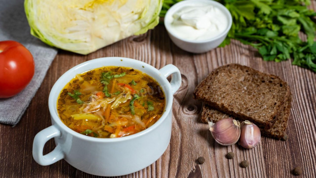 Lamb dressing soup with fresh cabbage