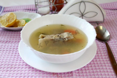 Carp fish soup with celery