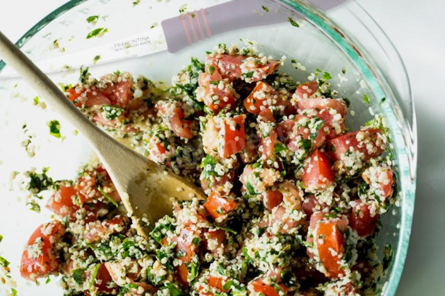 Tabouleh salad with hemp grain