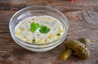 Tartare sauce with pickles and mayonnaise classic