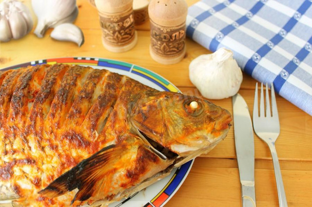 Whole bream in the oven