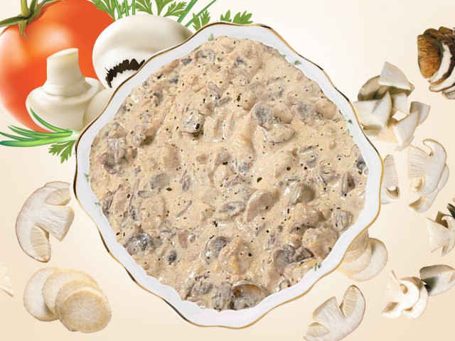 Creamy sauce with mushrooms for spaghetti