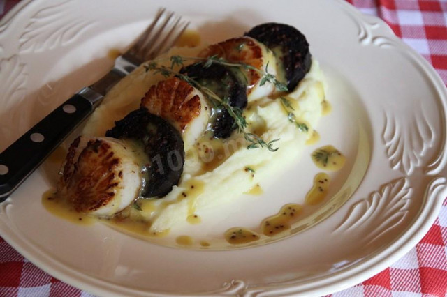 Scallops with black pudding