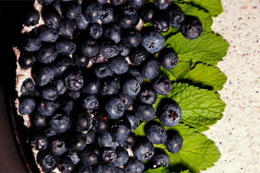 Cake with dates and blueberries without flour and sugar