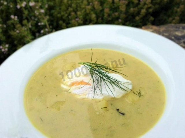 Dried porcini mushroom soup with milk