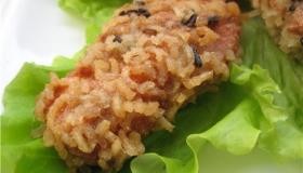 Thai fish in rice crust