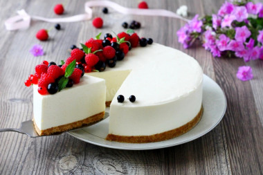 Cheesecake with gelatin without baking