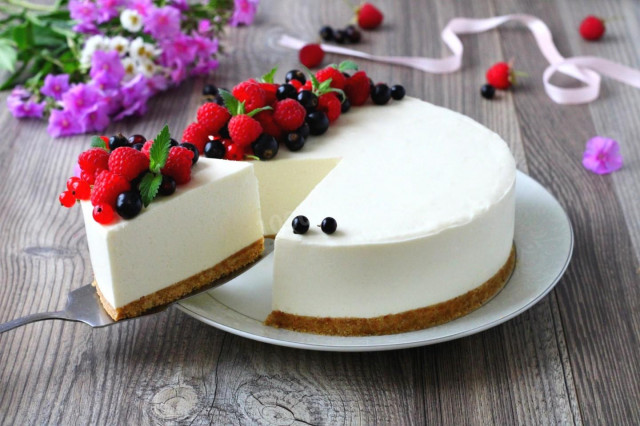 Cheesecake with gelatin without baking