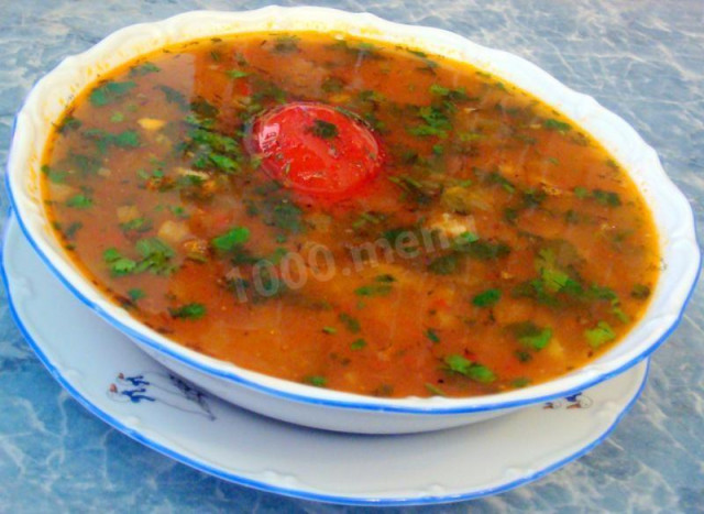 Lamb soup with potatoes and rice