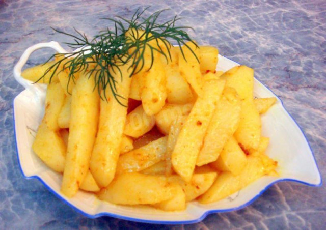 Potatoes with pepper as a side dish for the New Year