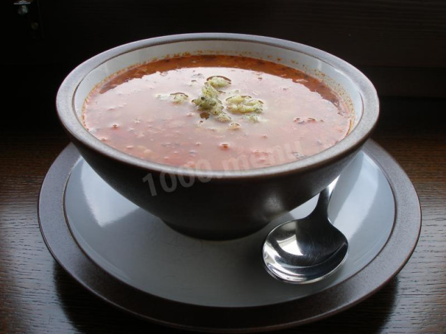 Buckwheat soup with tomatoes