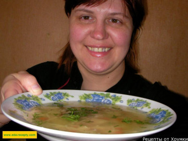 Vermicelli soup with chicken and potatoes