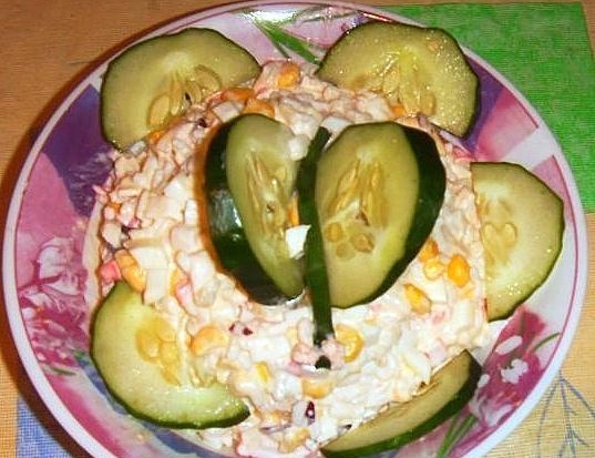 Crab salad with eggs classic