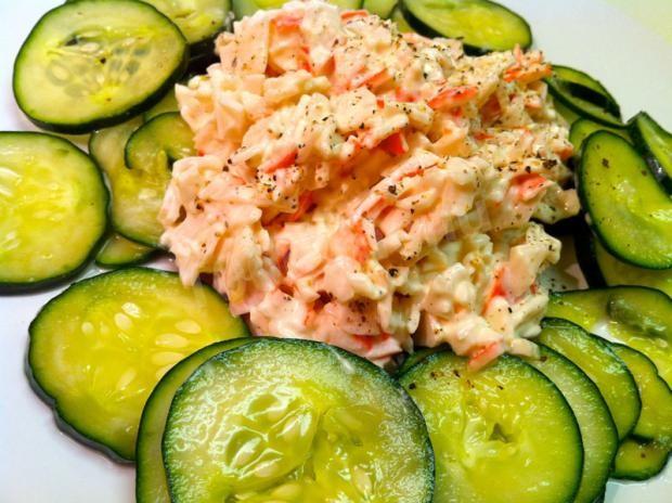 Salad celery rice crab tomatoes