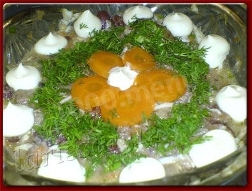 Pork Tongue salad with ham