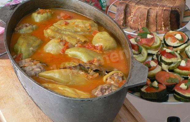 Soup with stuffed peppers