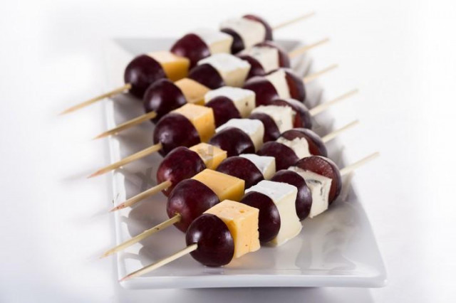 Cheese kebabs canapes