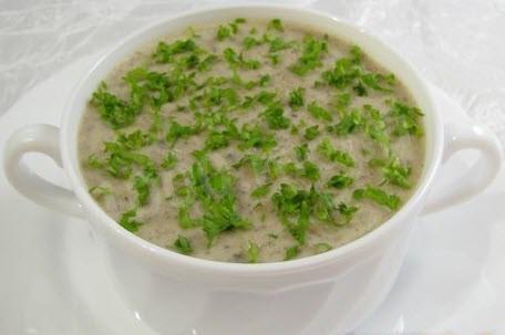 Mushroom puree soup with onions