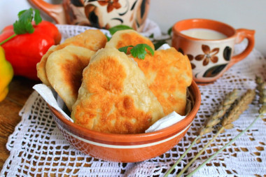 Kefir pies fried in a pan